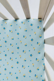 Floral and Gingham Crib Sheet IMJ x Karissa Abbott
