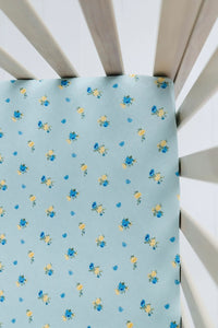 Floral and Gingham Crib Sheet IMJ x Karissa Abbott