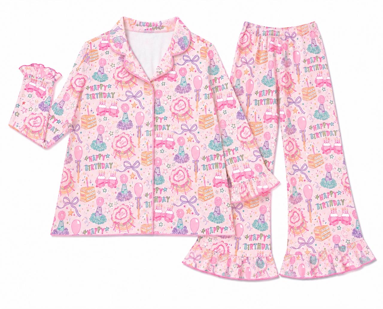 Birthday Girl Girls' Long Sleeve Ruffle Flare Set
