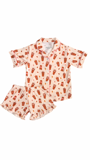 Pumpkin Latte Button Up Short Set