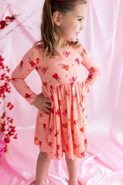 Pink Sugar Rush Long Sleeve Twirl Dress