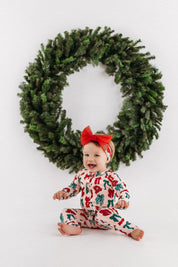 PRE-ORDER SHIPPING 11/11 - Christmas Bows Zipper Romper