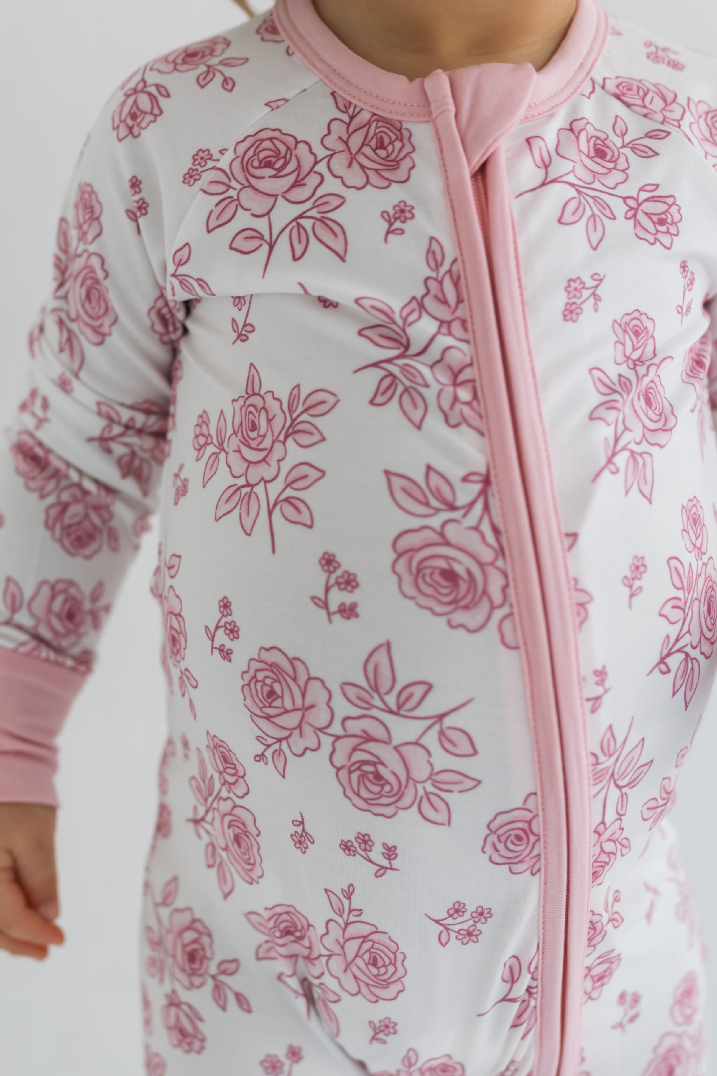 Blush Rose Garden Zipper Romper