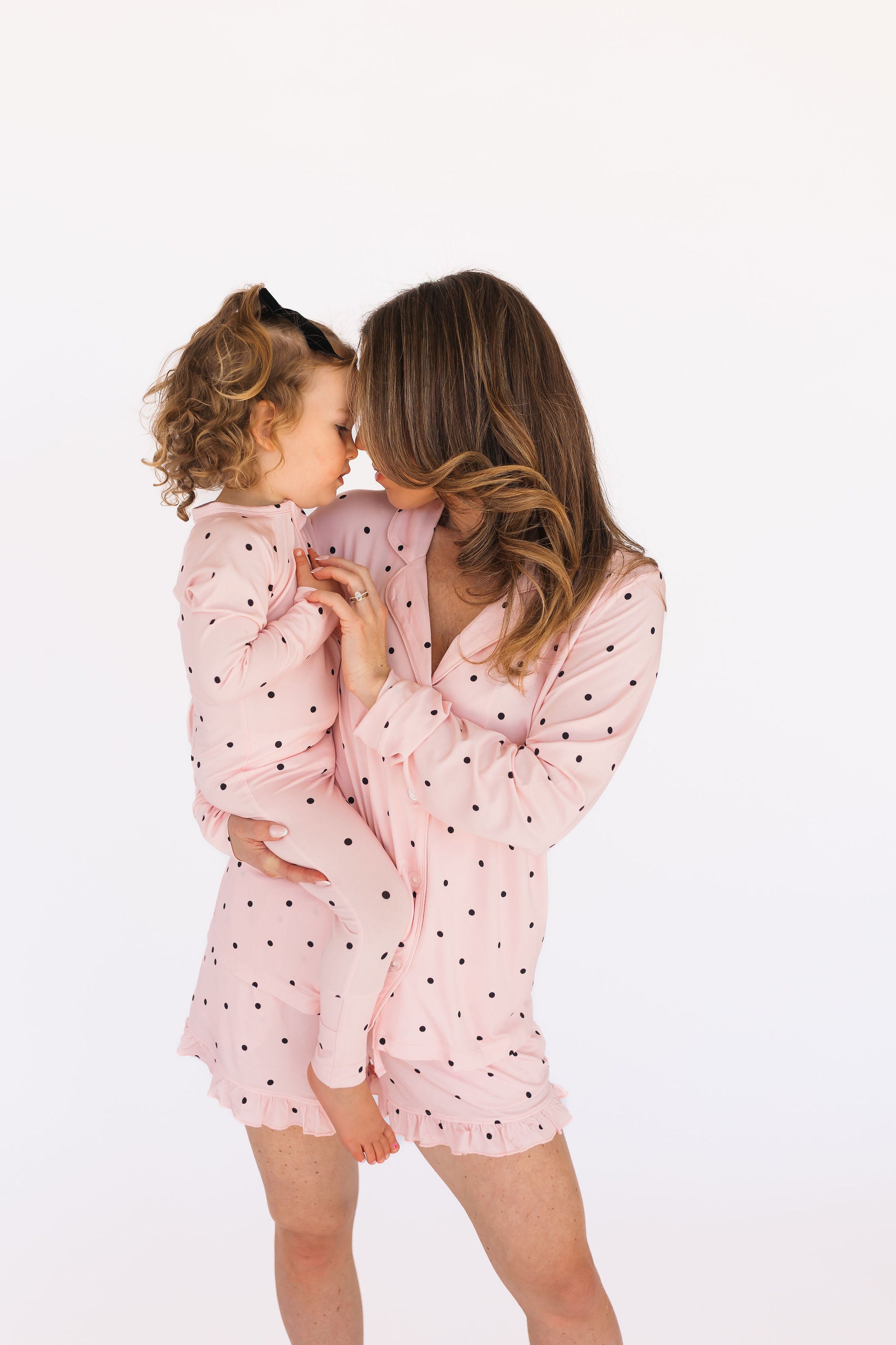 Blush Polka Dot Zipper Romper