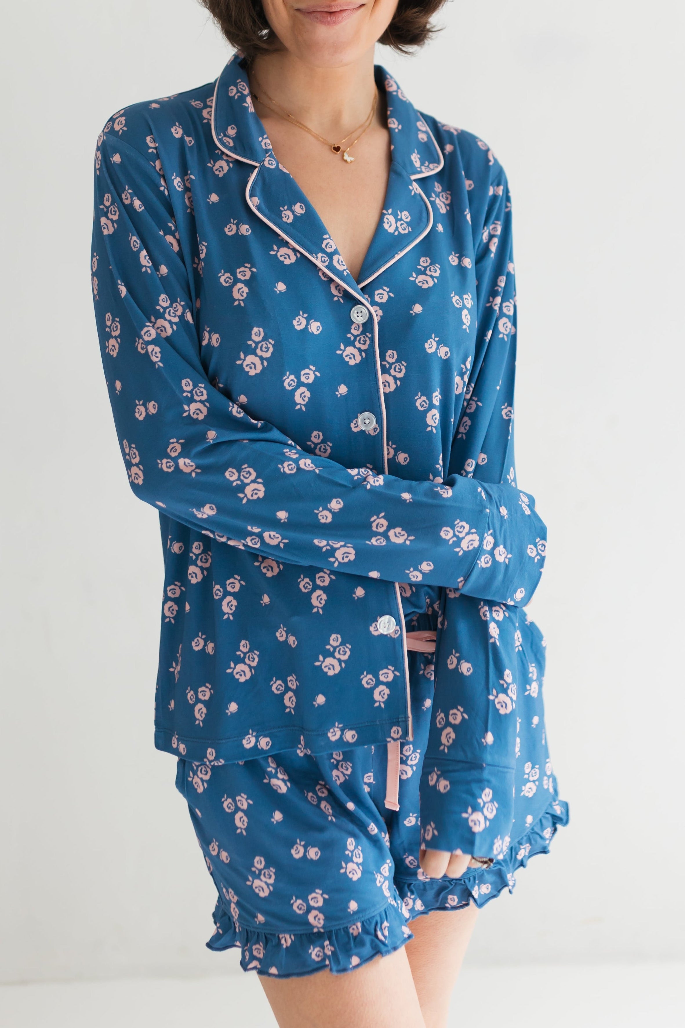 Madelyn Floral Women's Long Sleeve Short Set