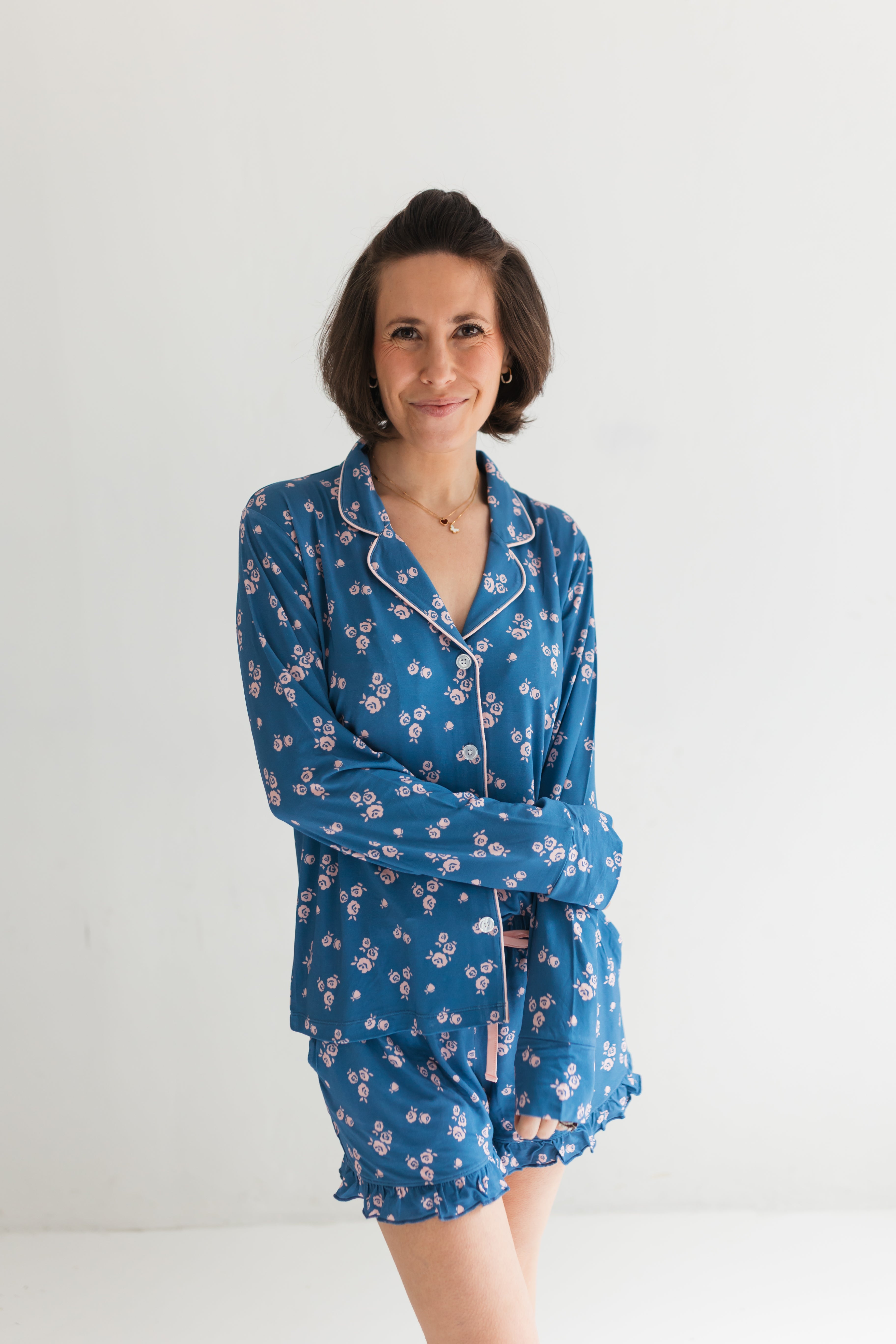 Madelyn Floral Women's Long Sleeve Short Set