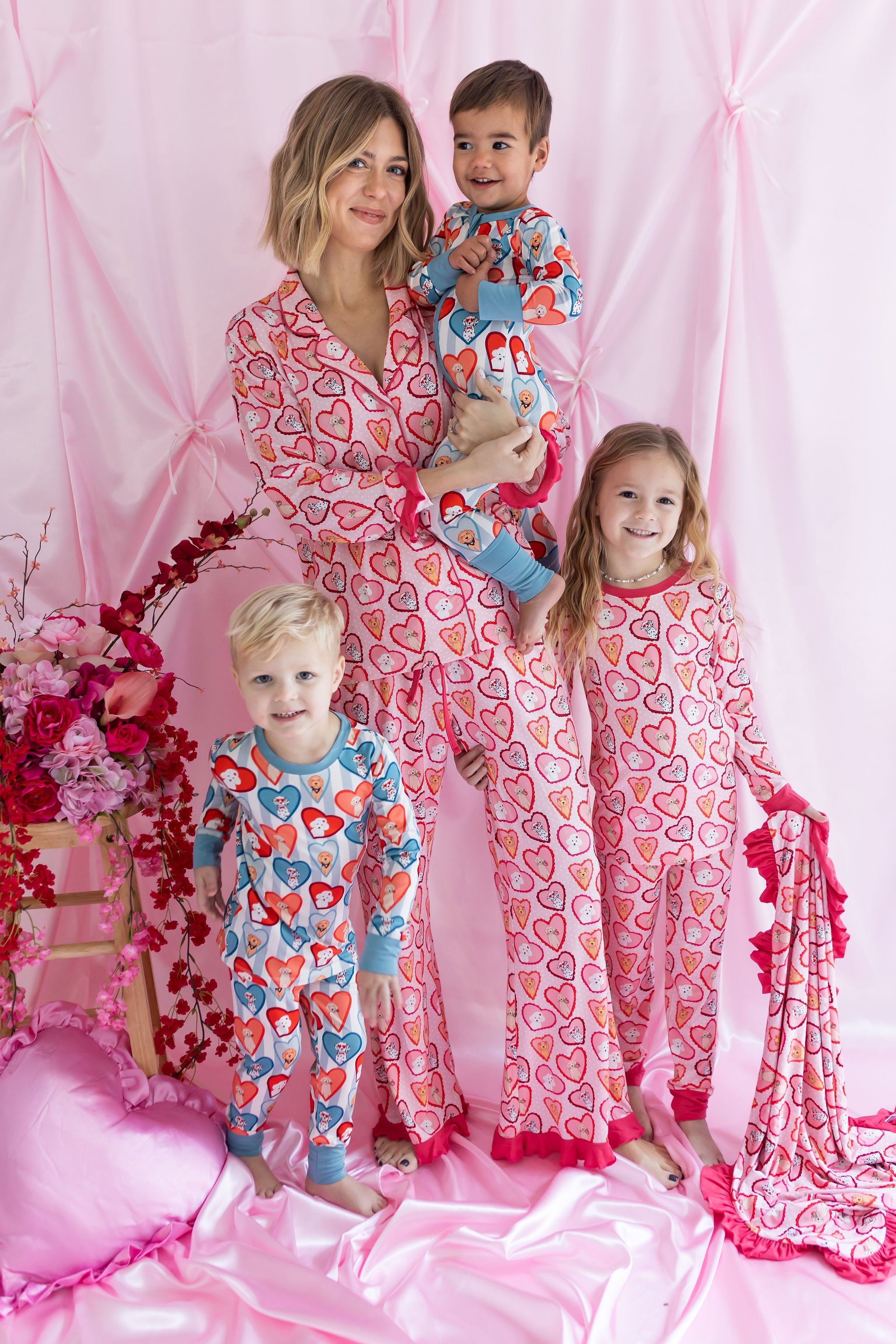 Pink Fur-Ever Valentine Women's Long Sleeve Ruffle Set