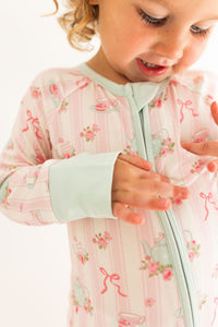 Tea Party Zipper Romper