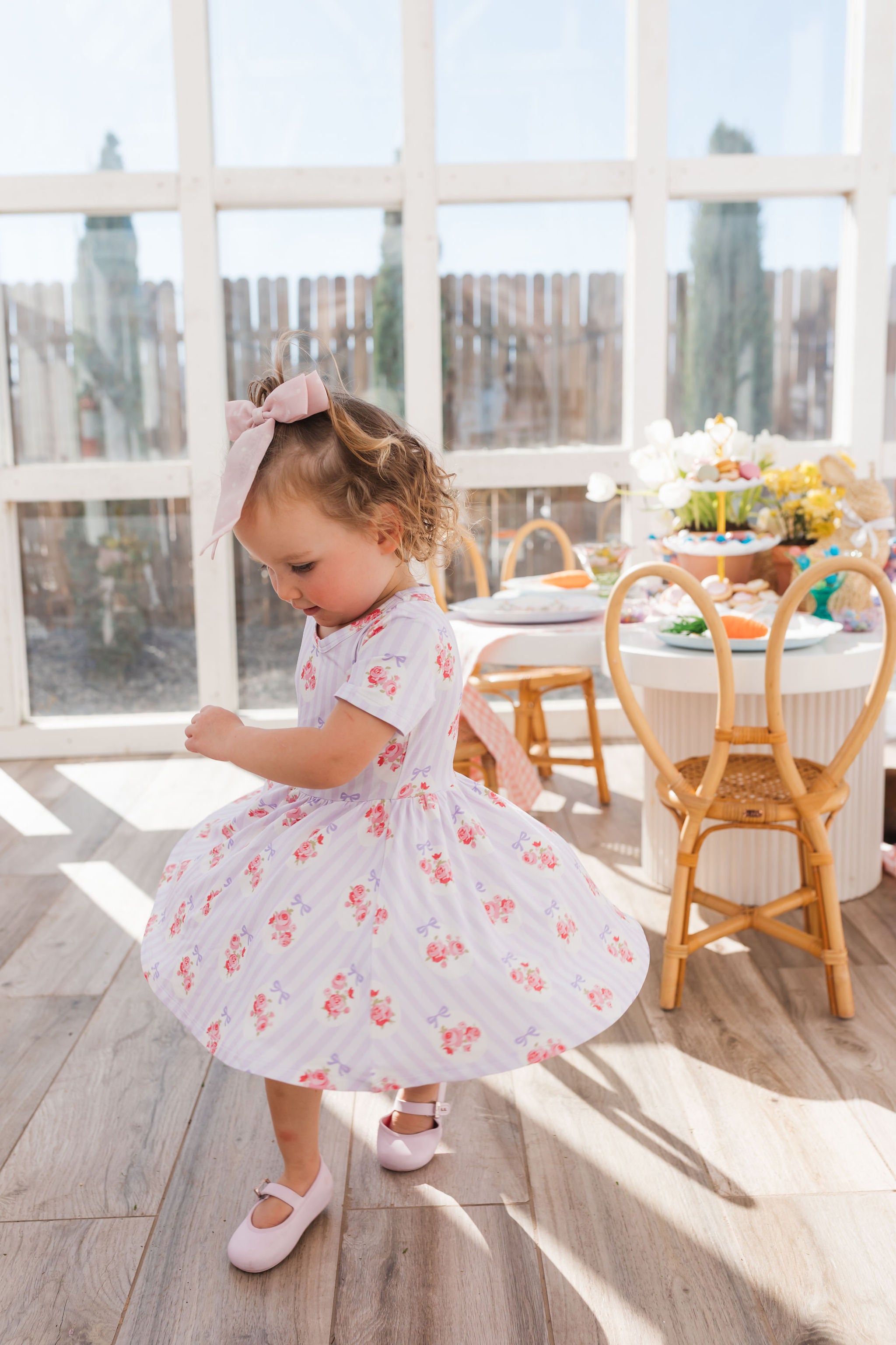 Petal Pop Short Sleeve Twirl Dress