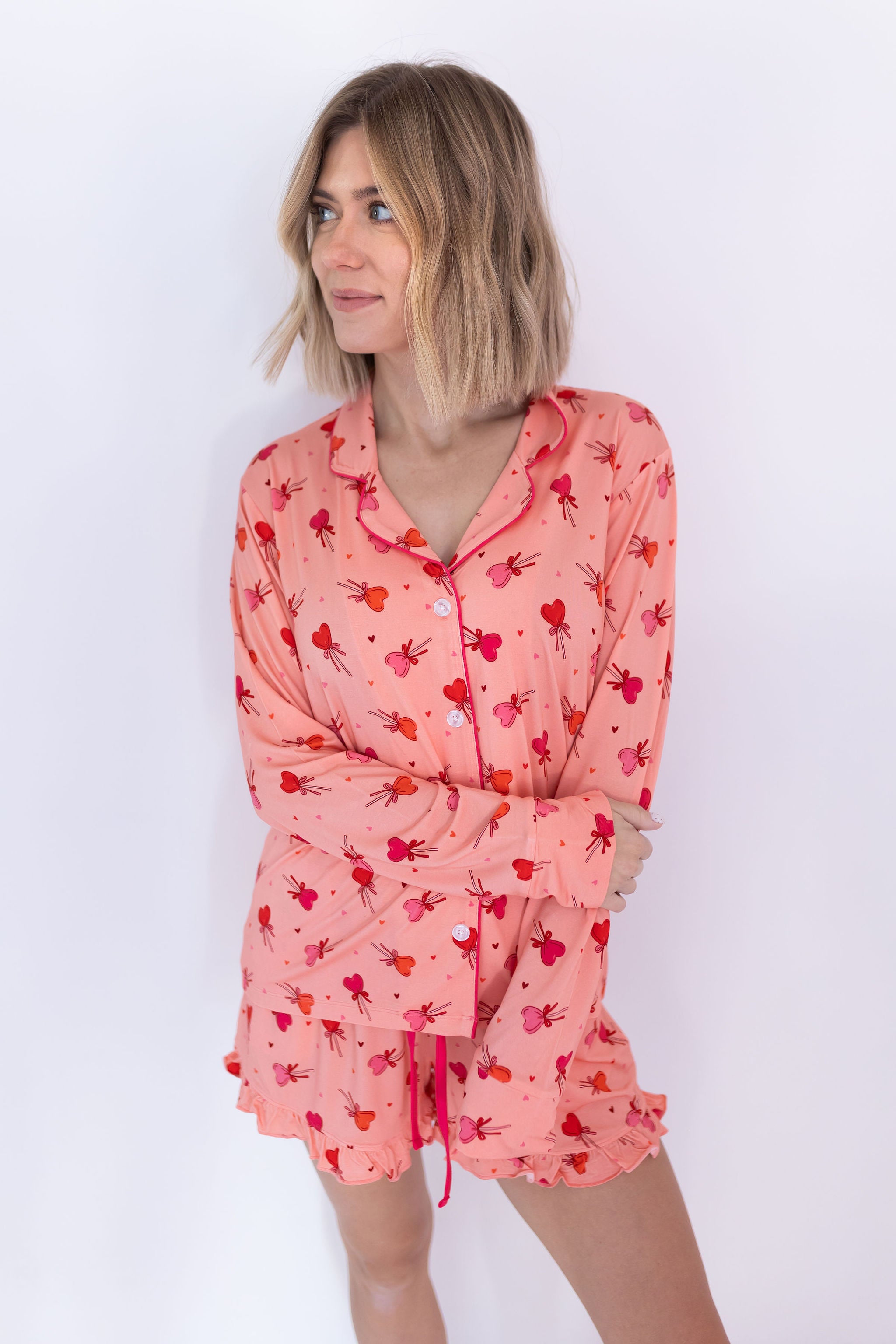 Pink Sugar Rush Women's Long Sleeve Short Set