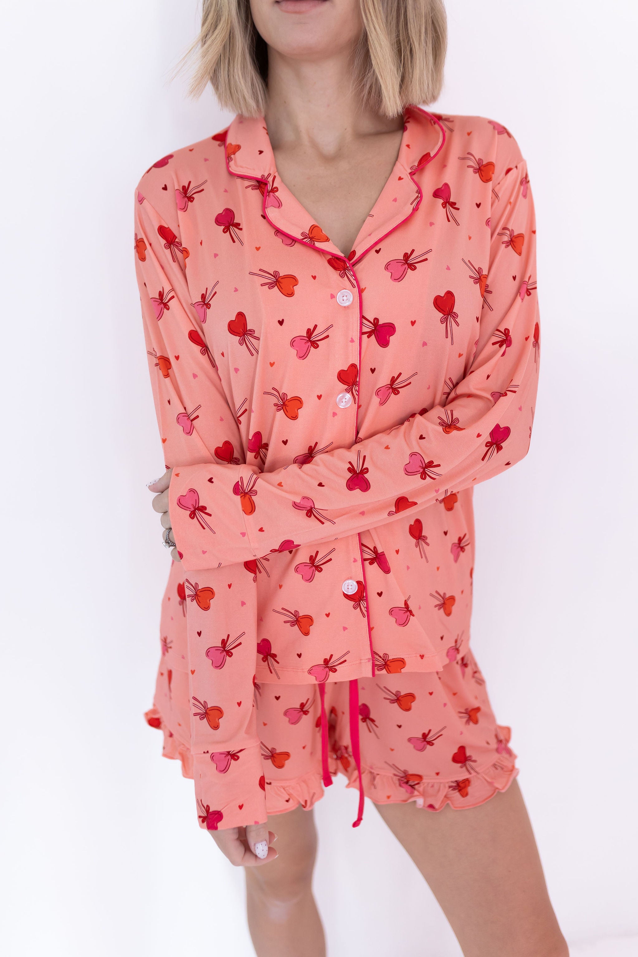 Pink Sugar Rush Women's Long Sleeve Short Set