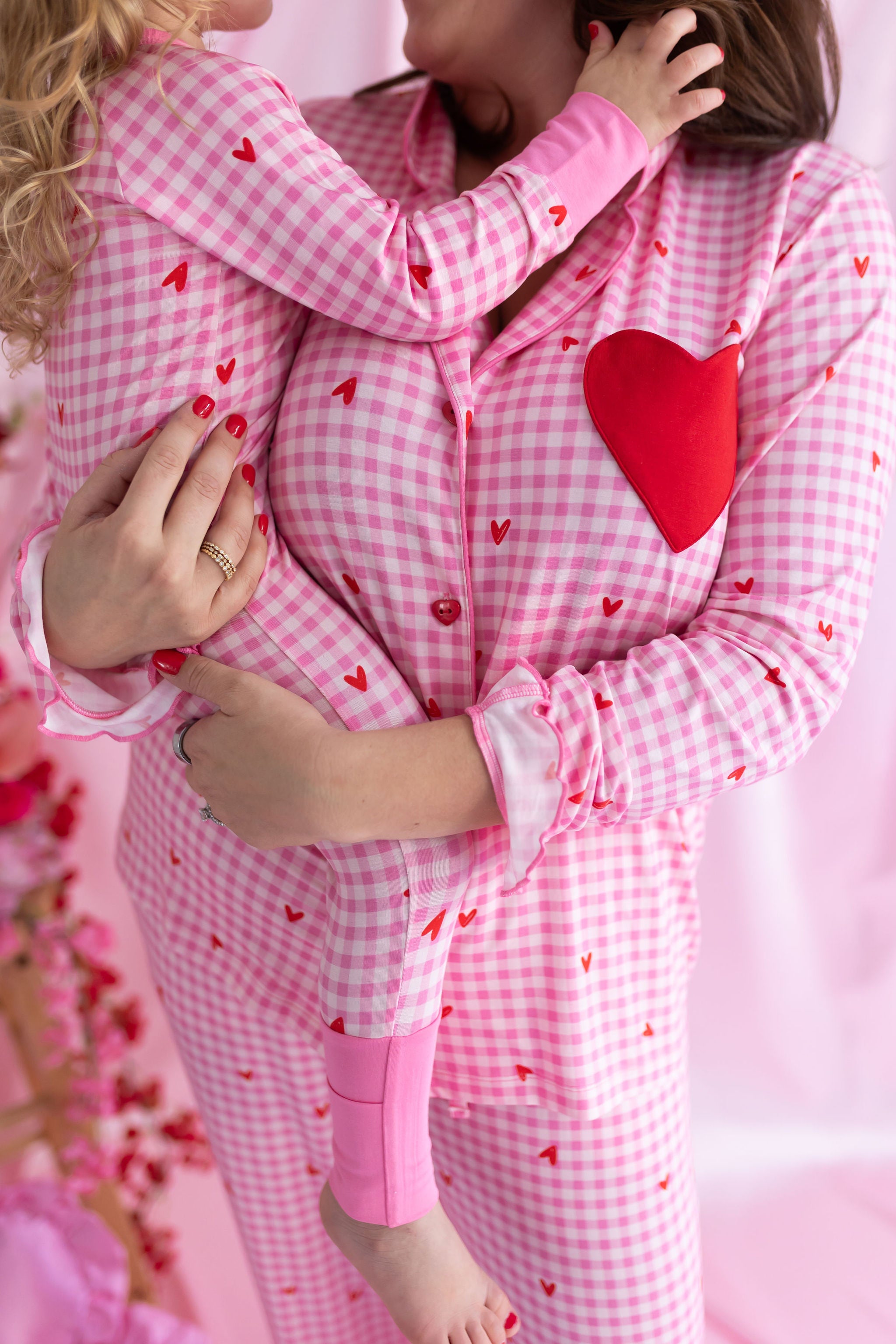 Be Mine Gingham Women's Long Sleeve Ruffle Set