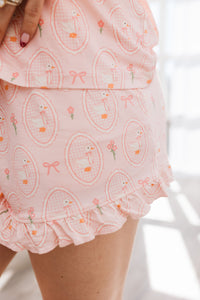 Pink Little Goose Women's Long Sleeve Short Set