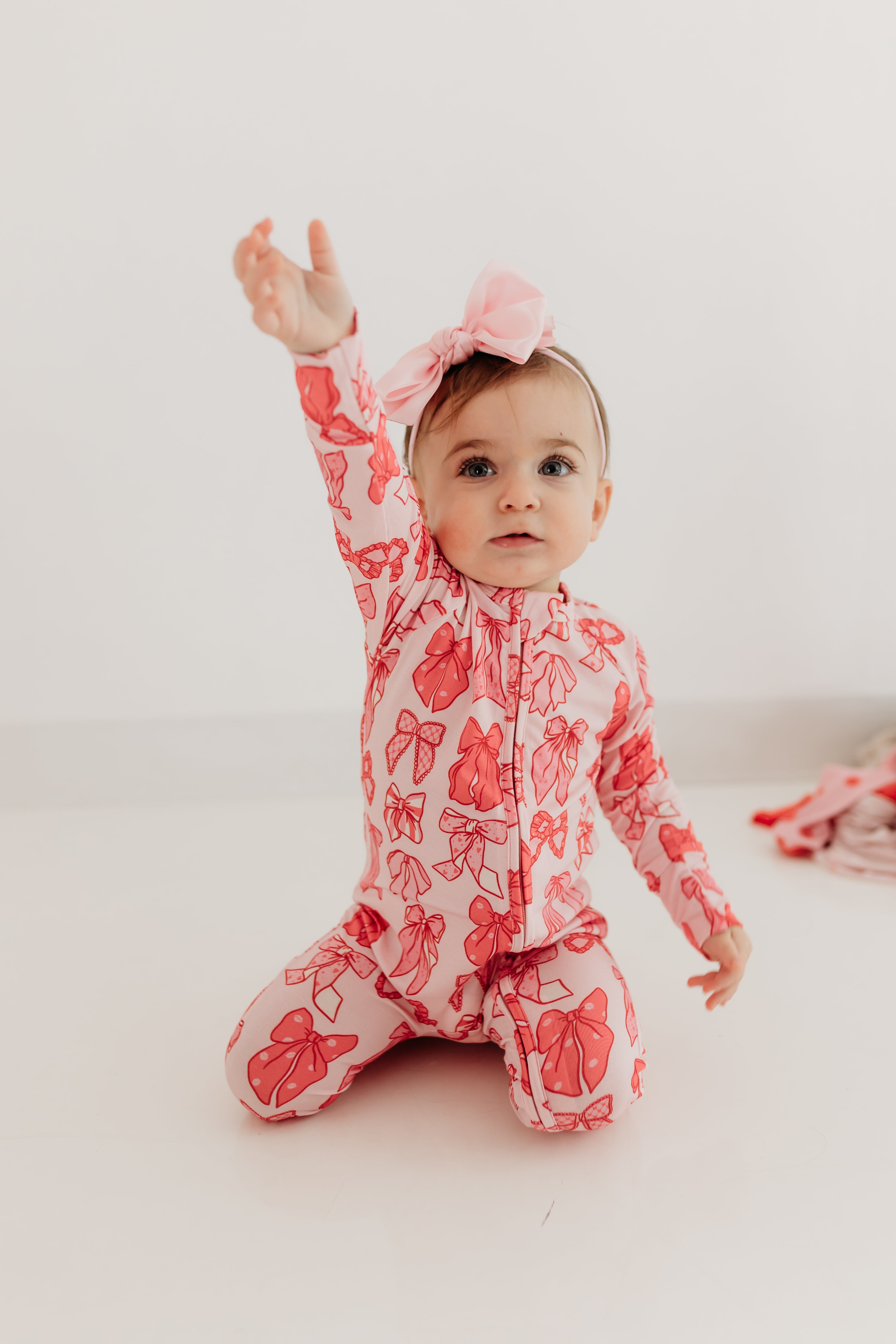 Valentine's Bow Zipper Romper