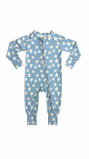 Blue Stars Zipper Romper