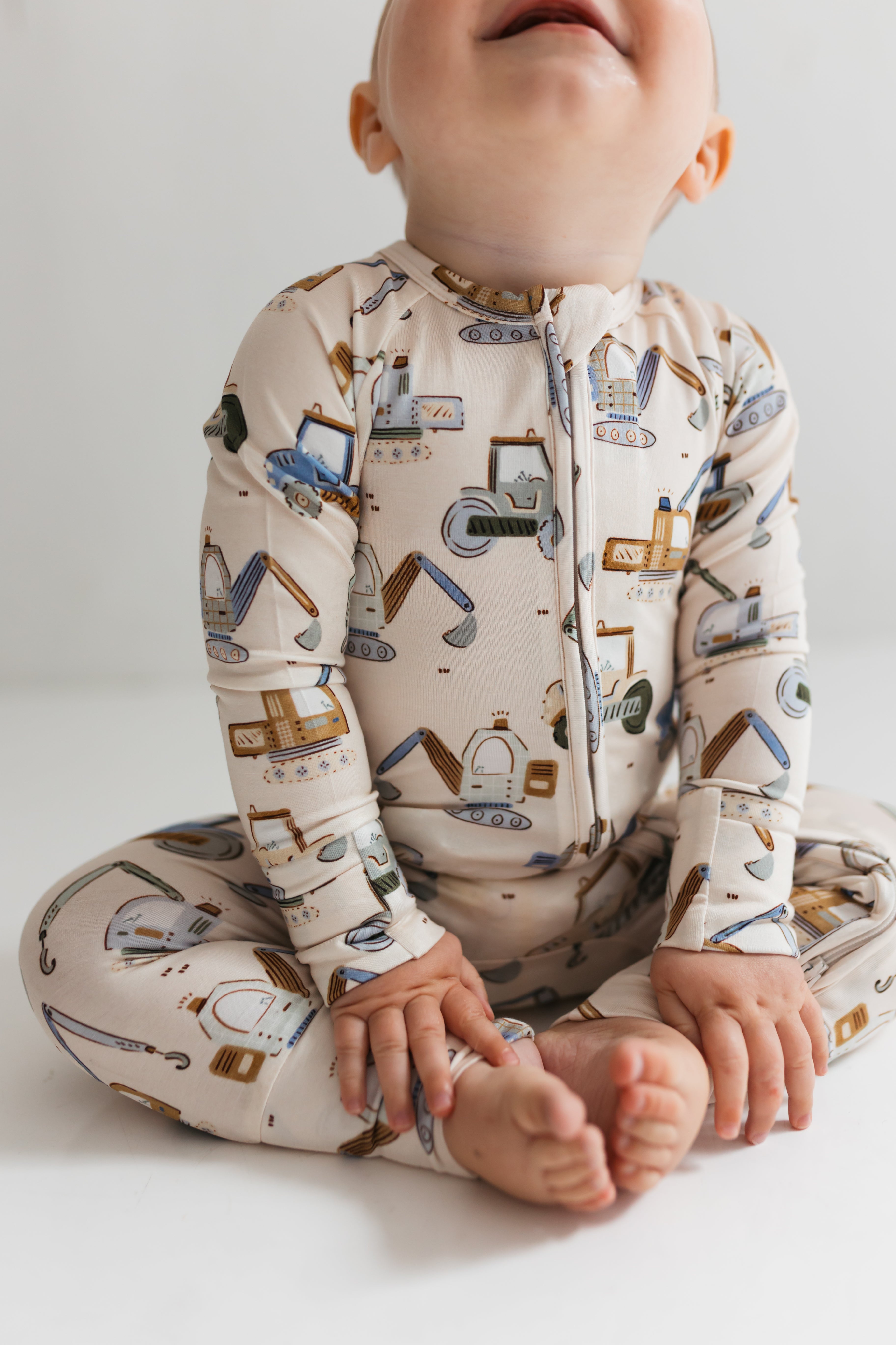 Little Excavator Zipper Romper