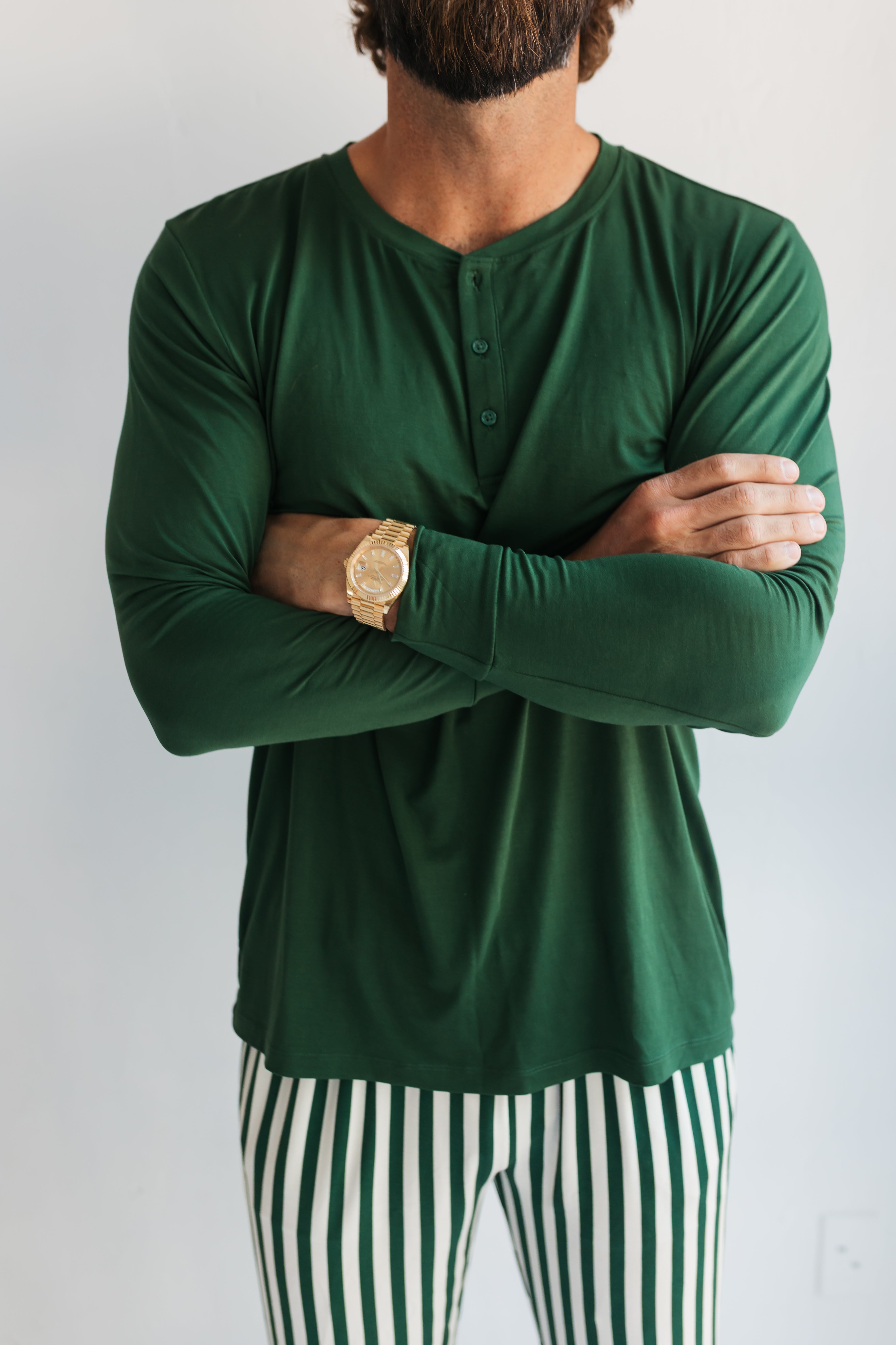 Green Stripe Men's Top