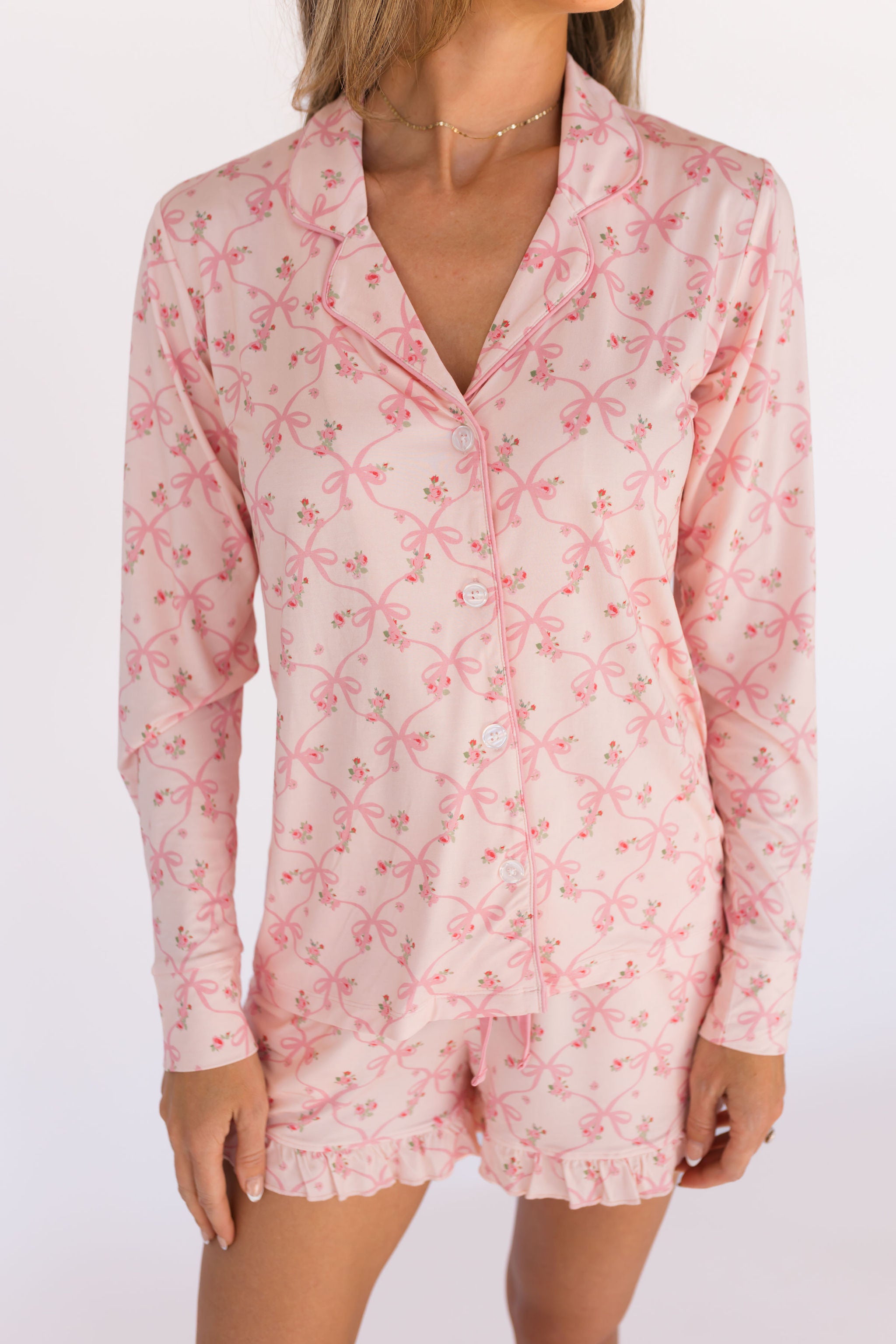 Rosie Bow Women's Long Sleeve Short Set