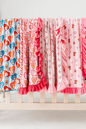 Pink Fur-Ever Valentine Ruffle Blanket