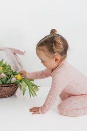 Pink Little Goose Zipper Romper