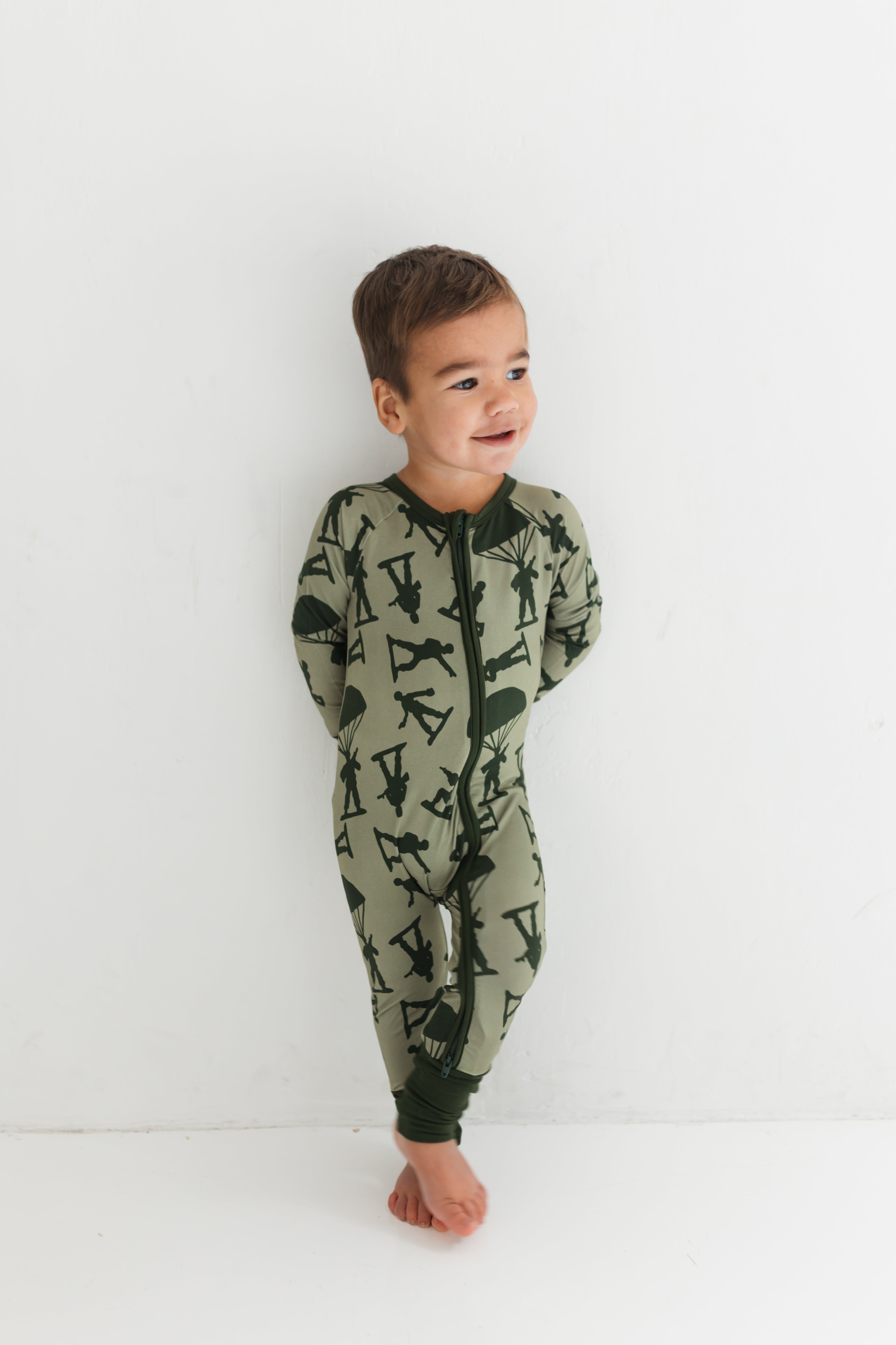 Army Men Zipper Romper