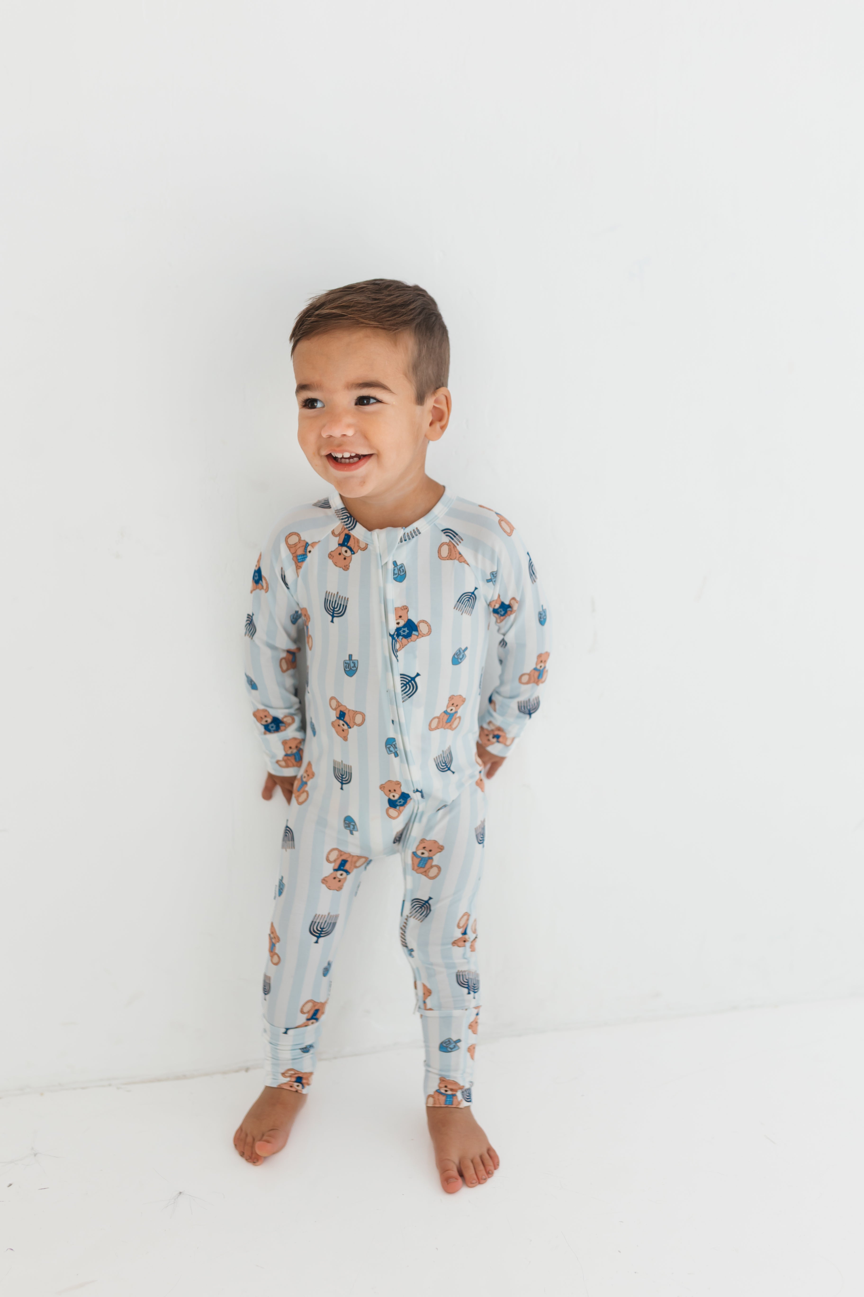 Hanukkah Bears Zipper Romper