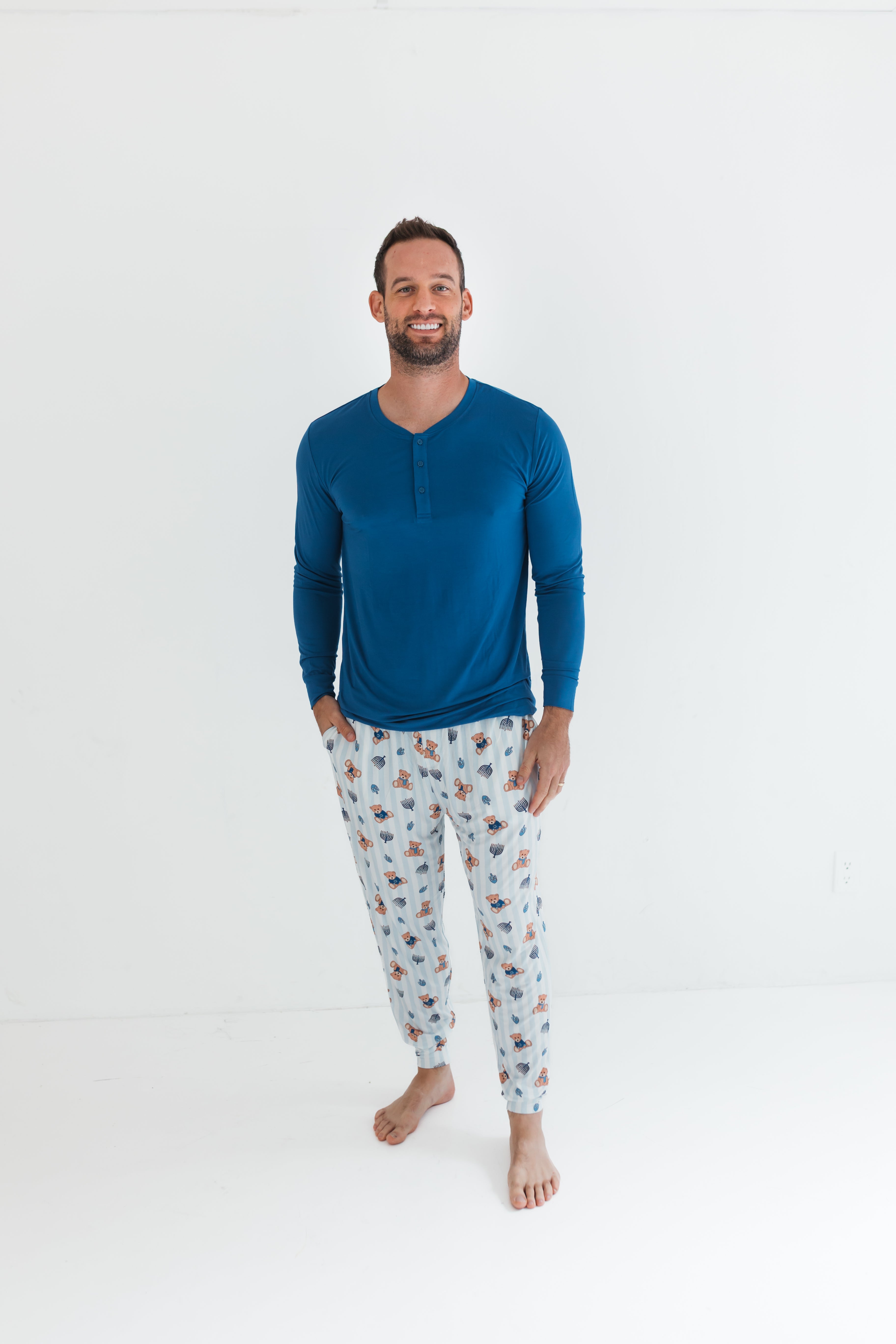 Hanukkah Bears Men's Long Sleeve Top