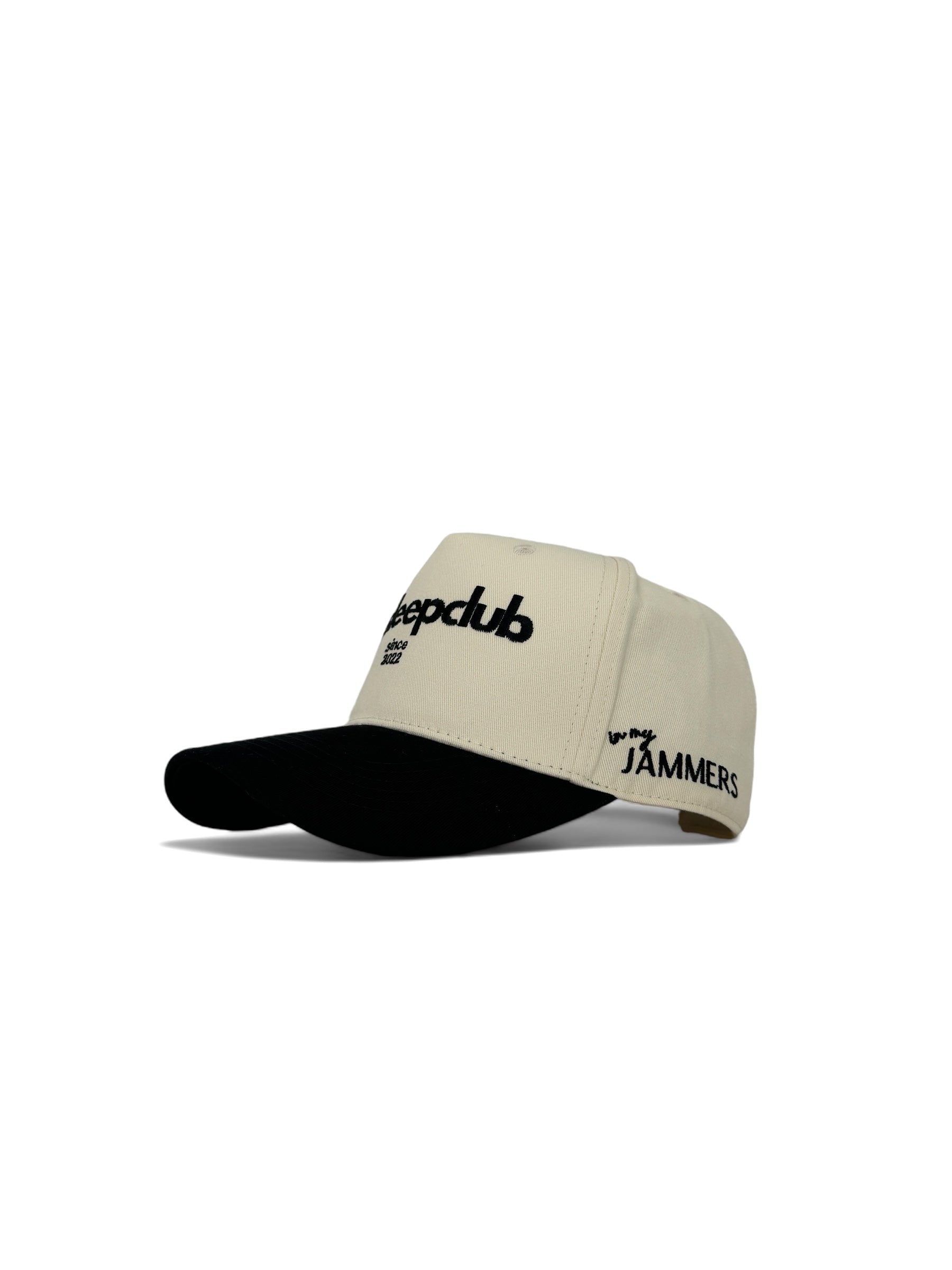 No Sleep Club Hat - Cream and Black