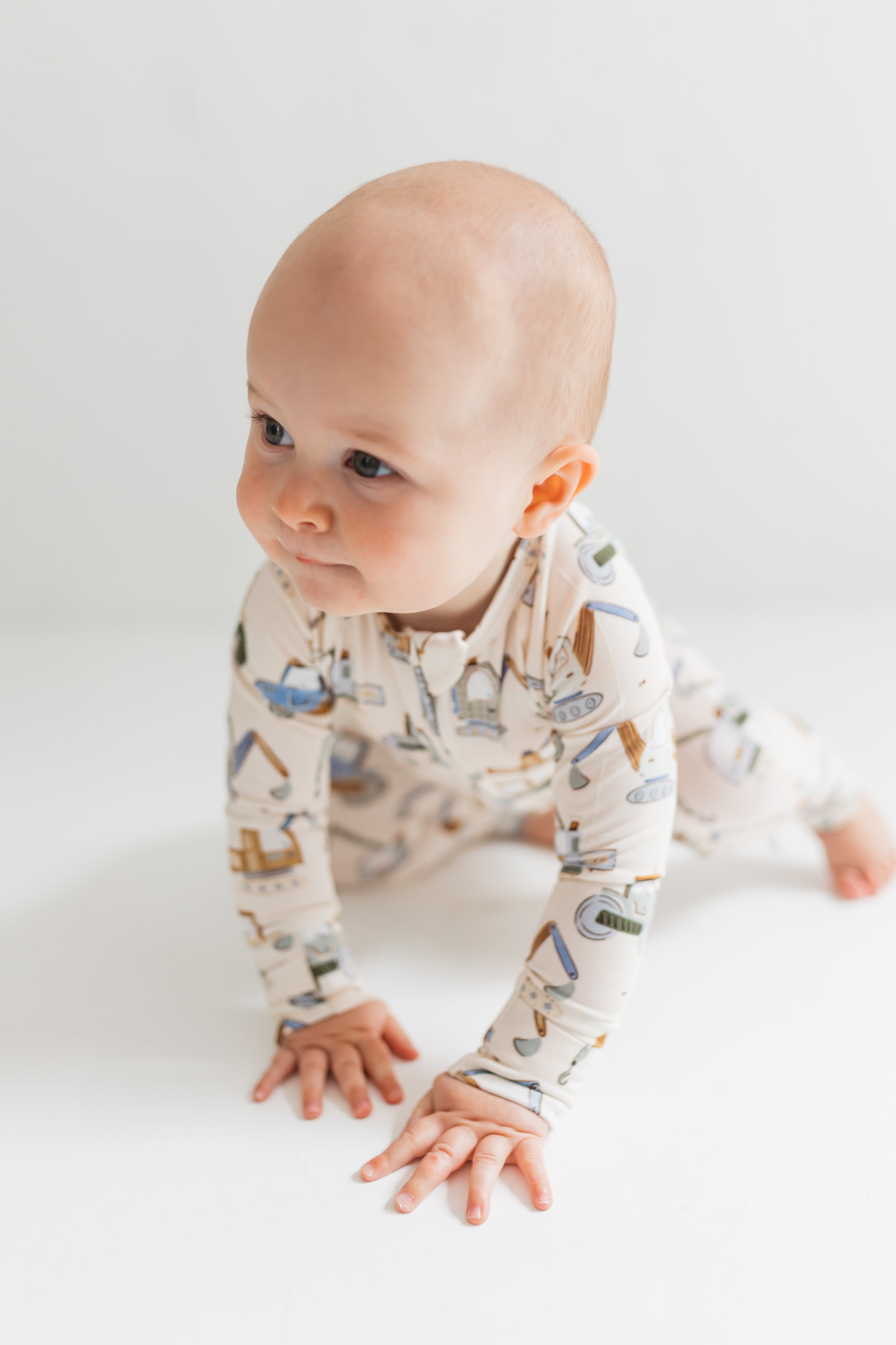 Little Excavator Zipper Romper