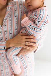 Pink Cherry Zipper Romper