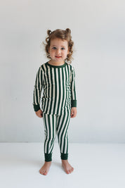 Green Stripe Two Piece Set
