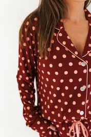 Maroon Polka Dot Women’s Set