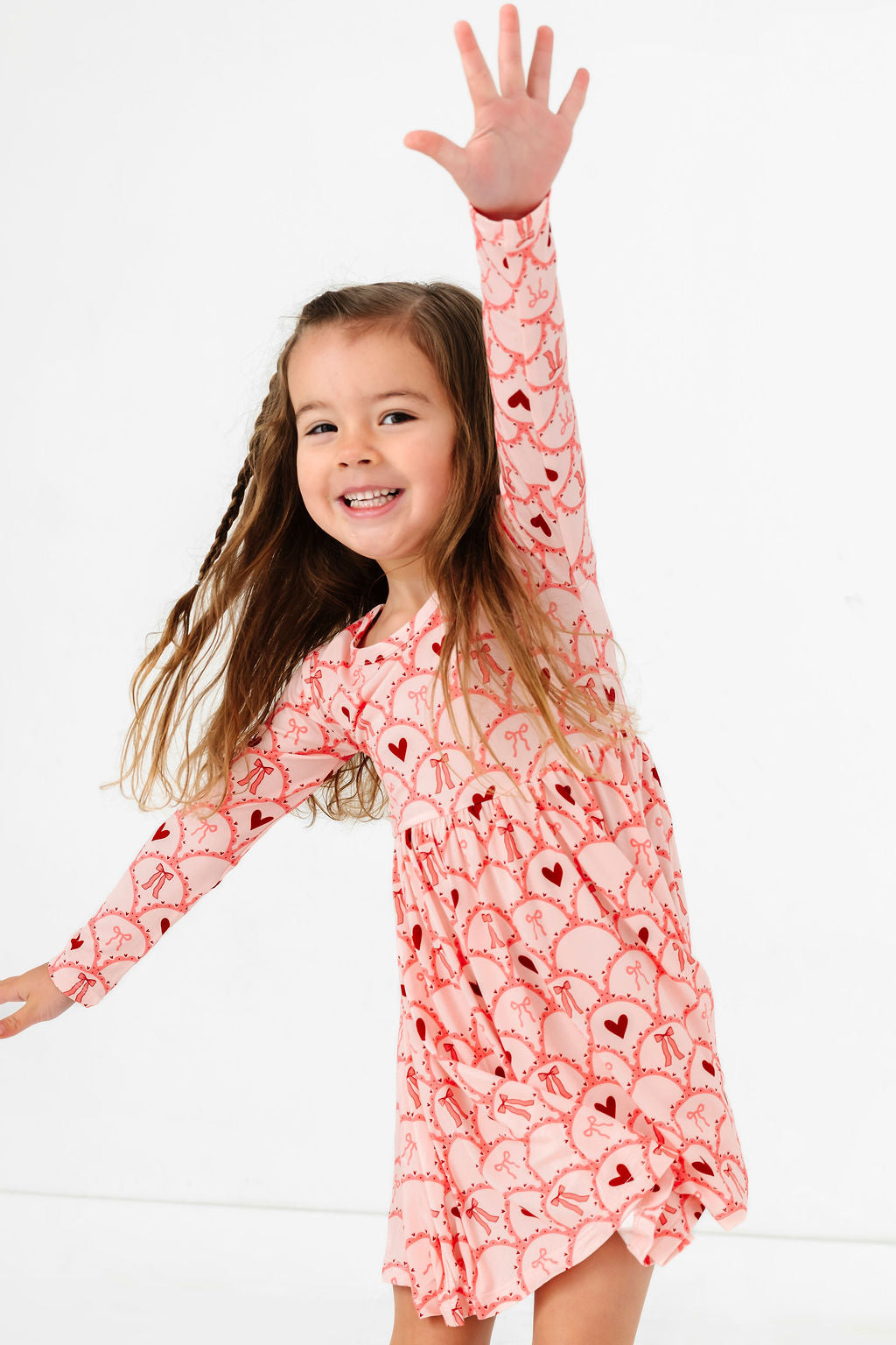 Love You Always Long Sleeve Twirl Dress