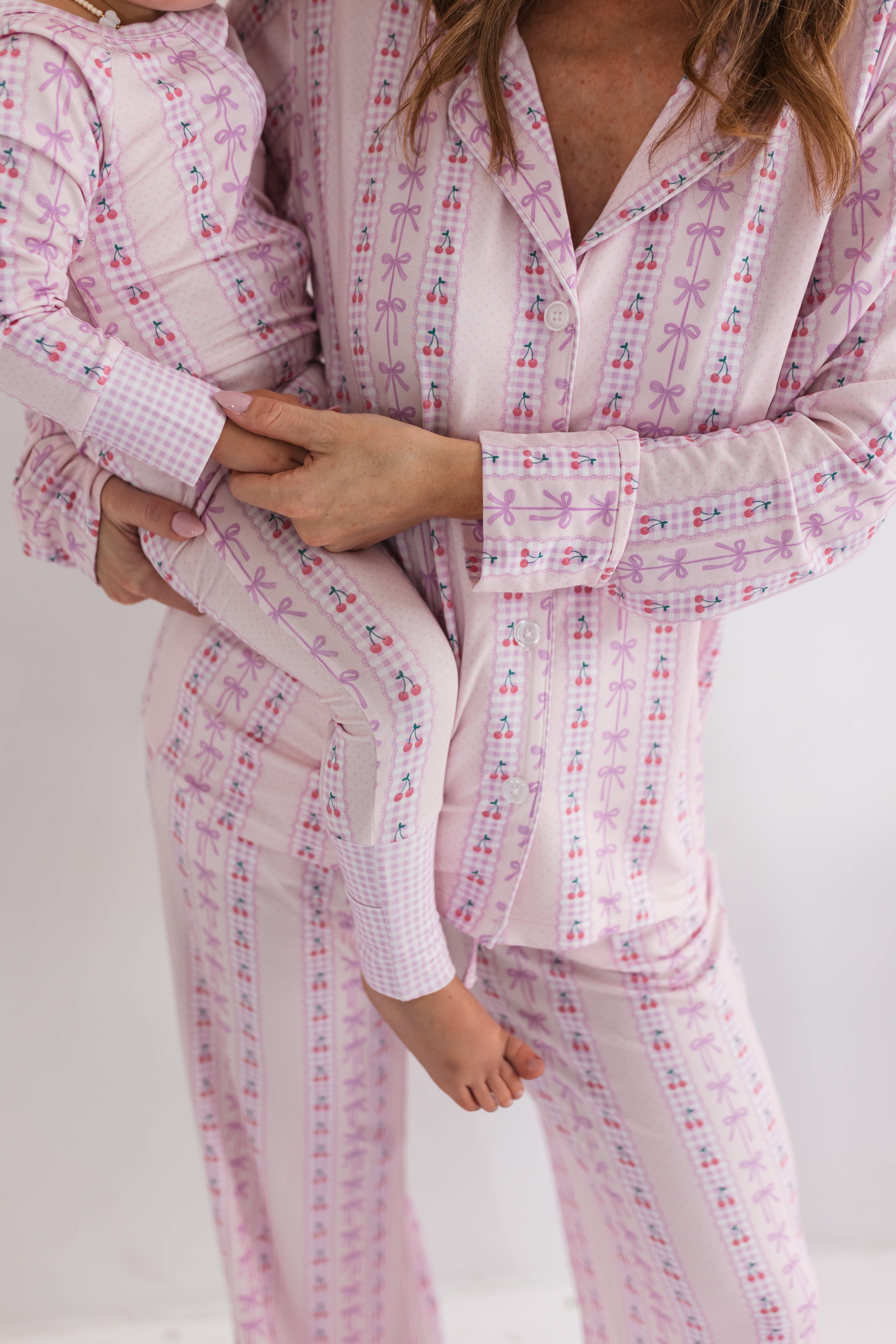 Cherry Gingham Women's Long Sleeve Set