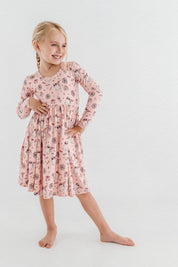 IMJ Ghost Long Sleeve Twirl Dress