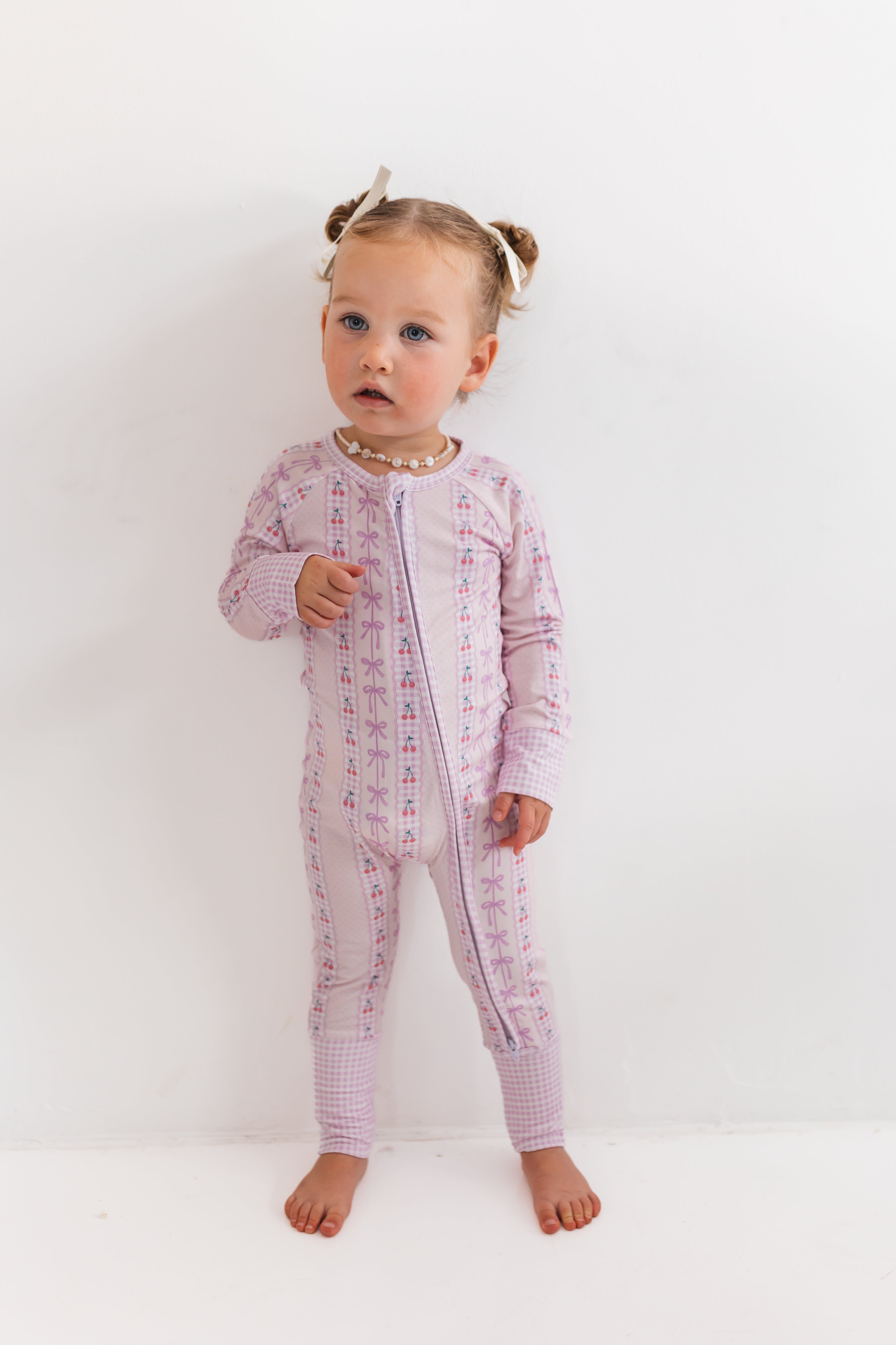 Cherry Gingham Zipper Romper