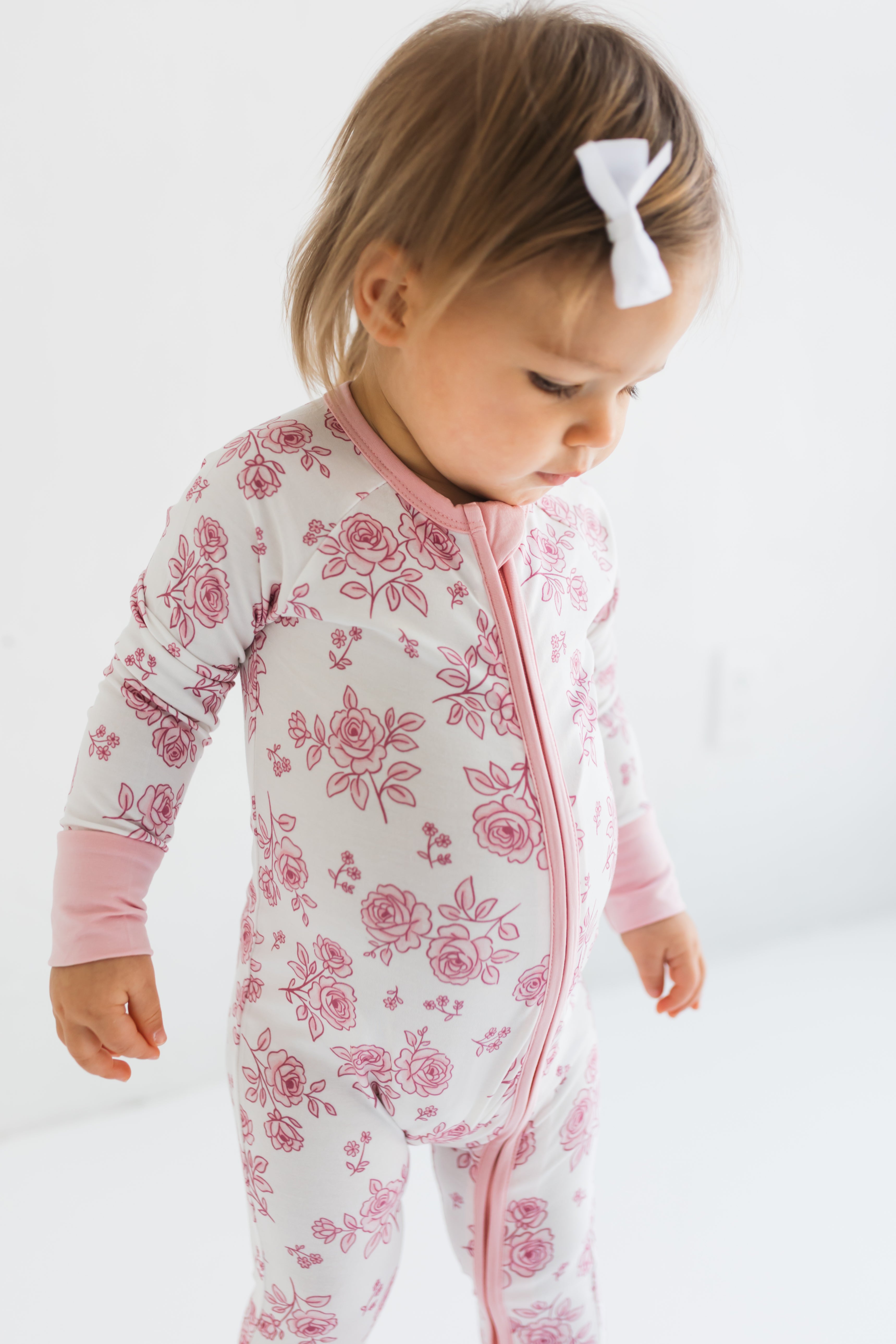 Blush Rose Garden Zipper Romper
