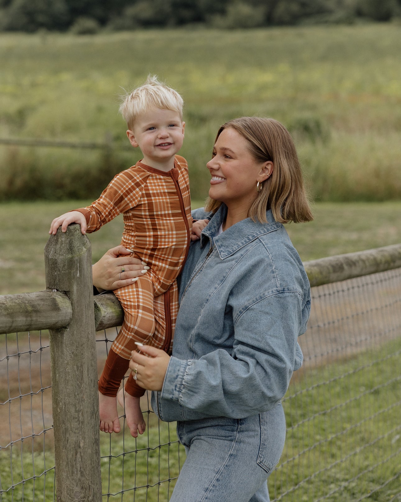 Caramel Dipped Plaid Zipper Romper IMJ x Bre Sheppard