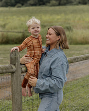 Caramel Dipped Plaid Zipper Romper IMJ x Bre Sheppard