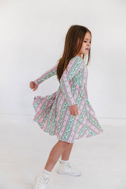 Shamrock Shake Long Sleeve Twirl Dress