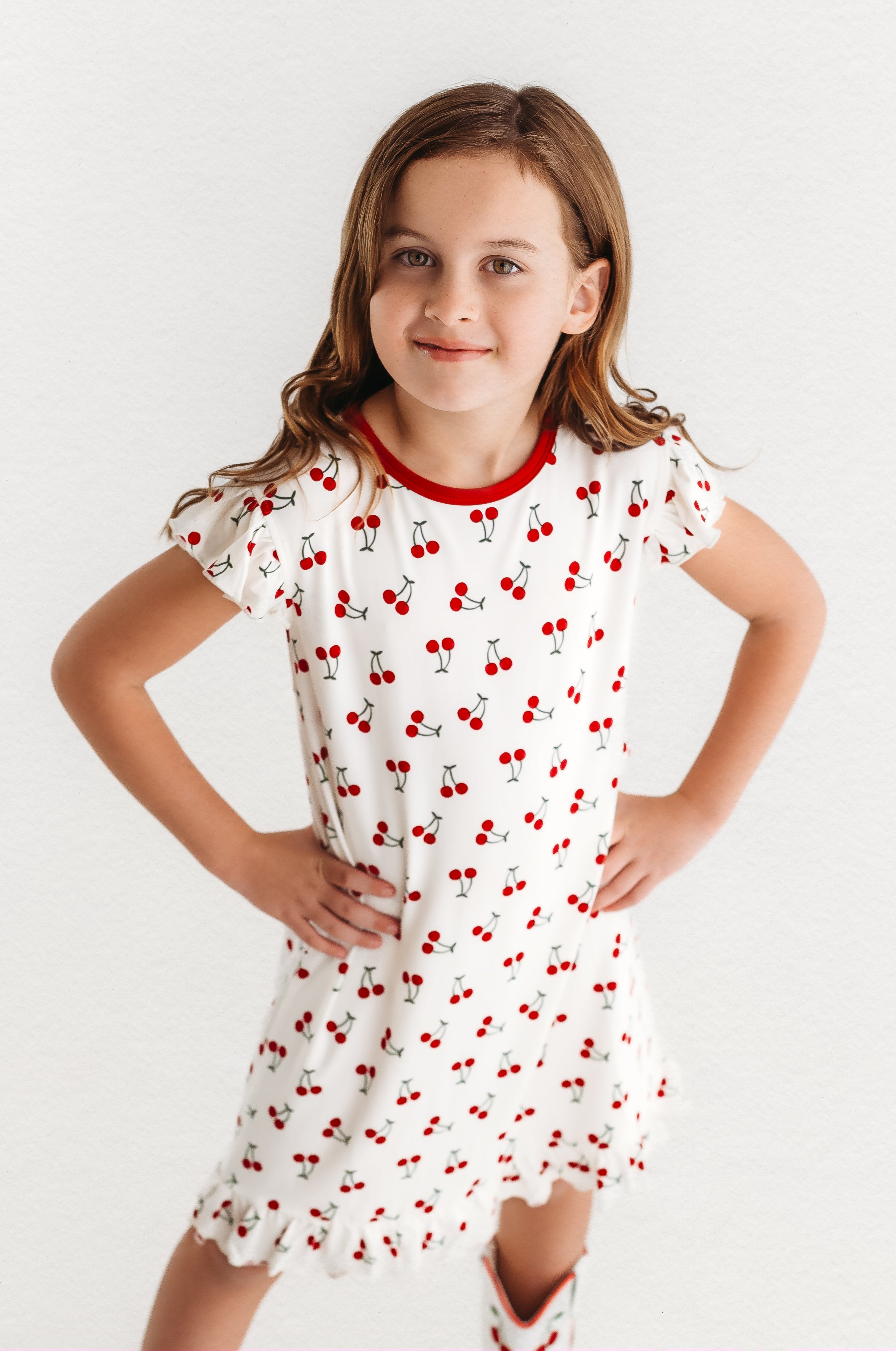 Red Cherry Nightgown Jammers x Wild + Rae