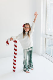 Green Stripe Flare Pant