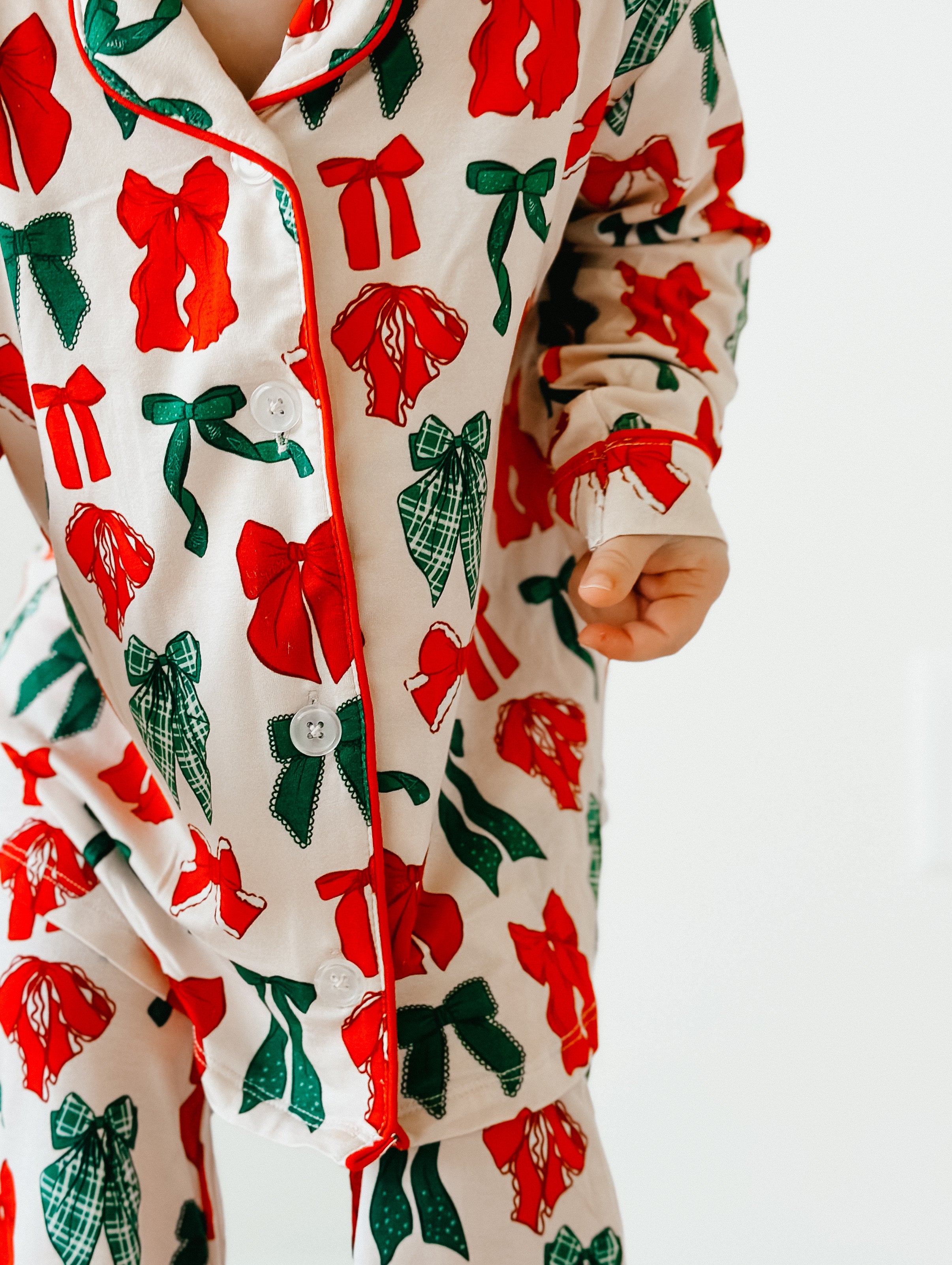 PRE-ORDER SHIPPING 12/3- Christmas Bows Kids Button Up Set