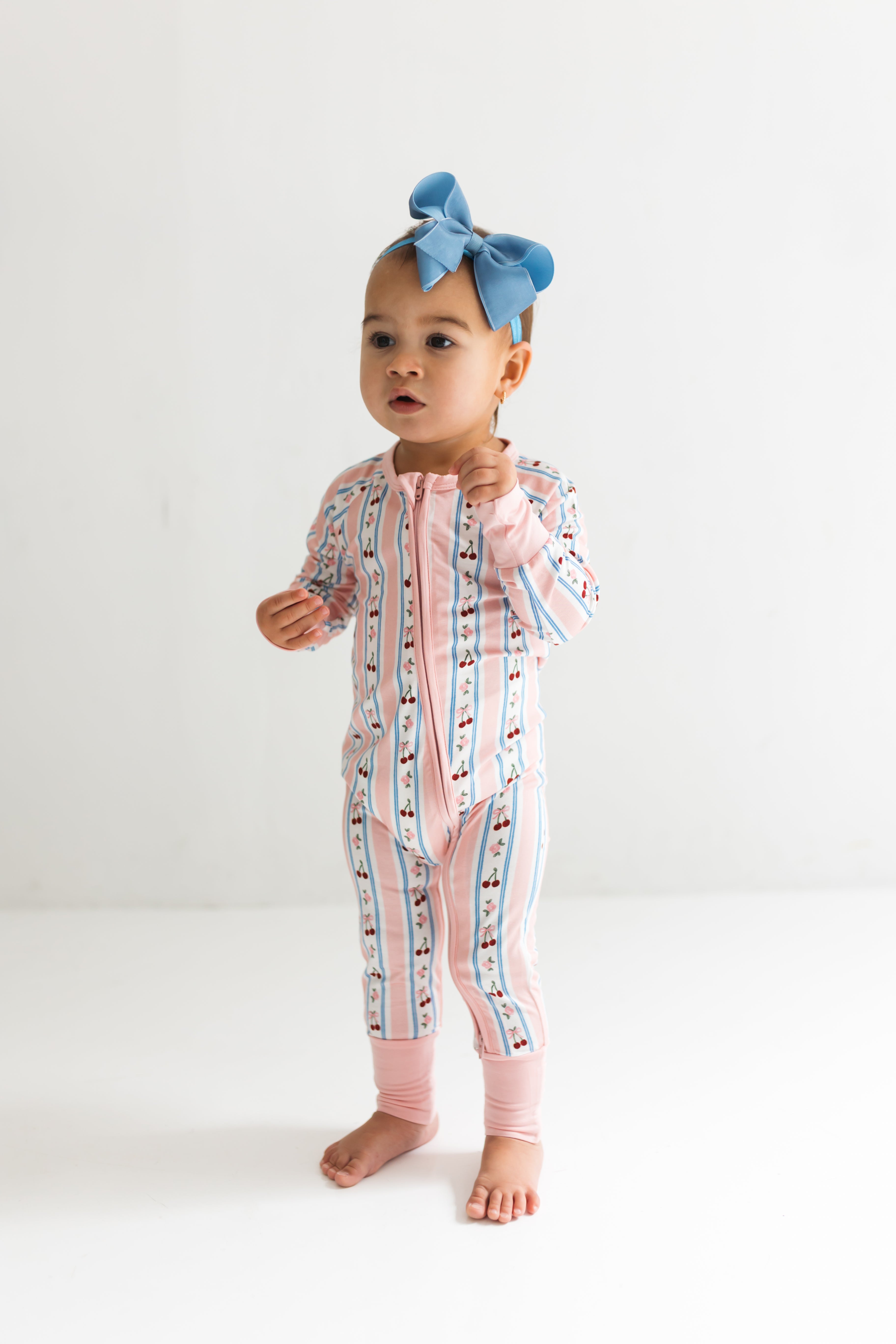 Pink Cherry Zipper Romper