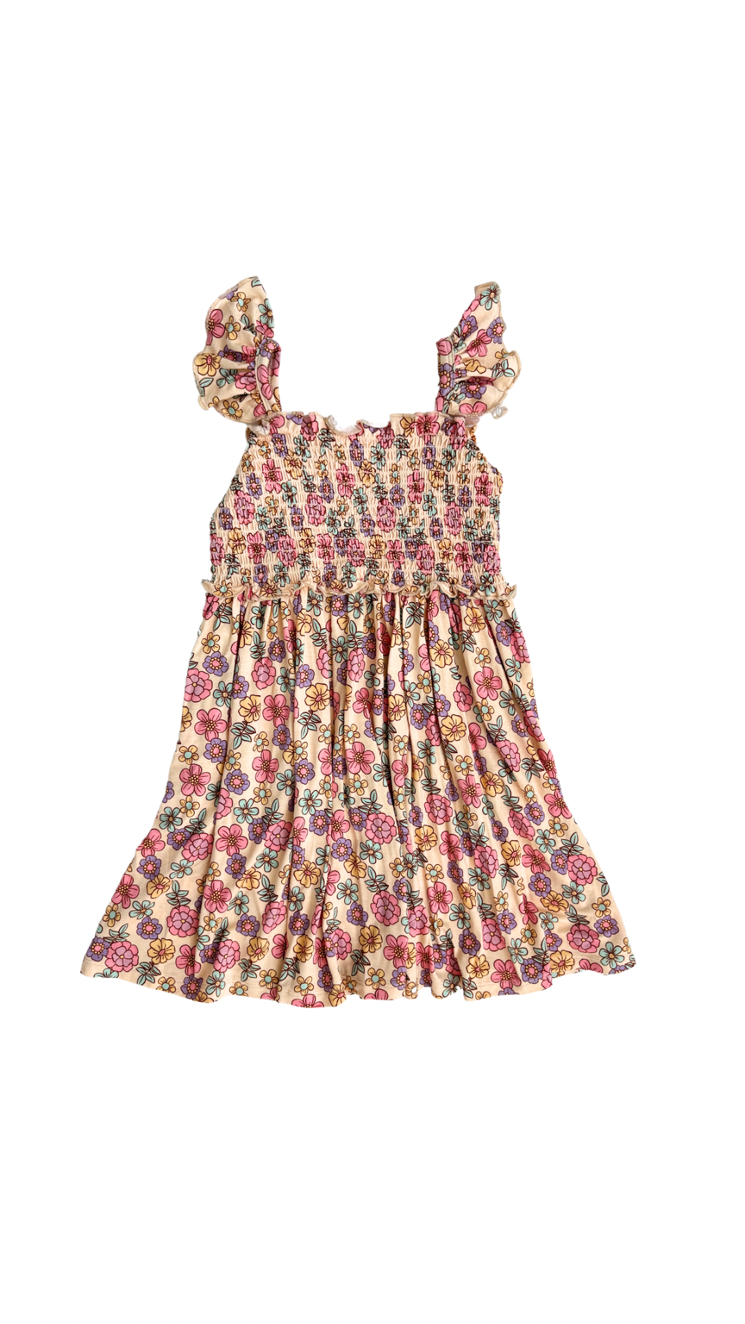 London Floral Smocked Twirl Dress