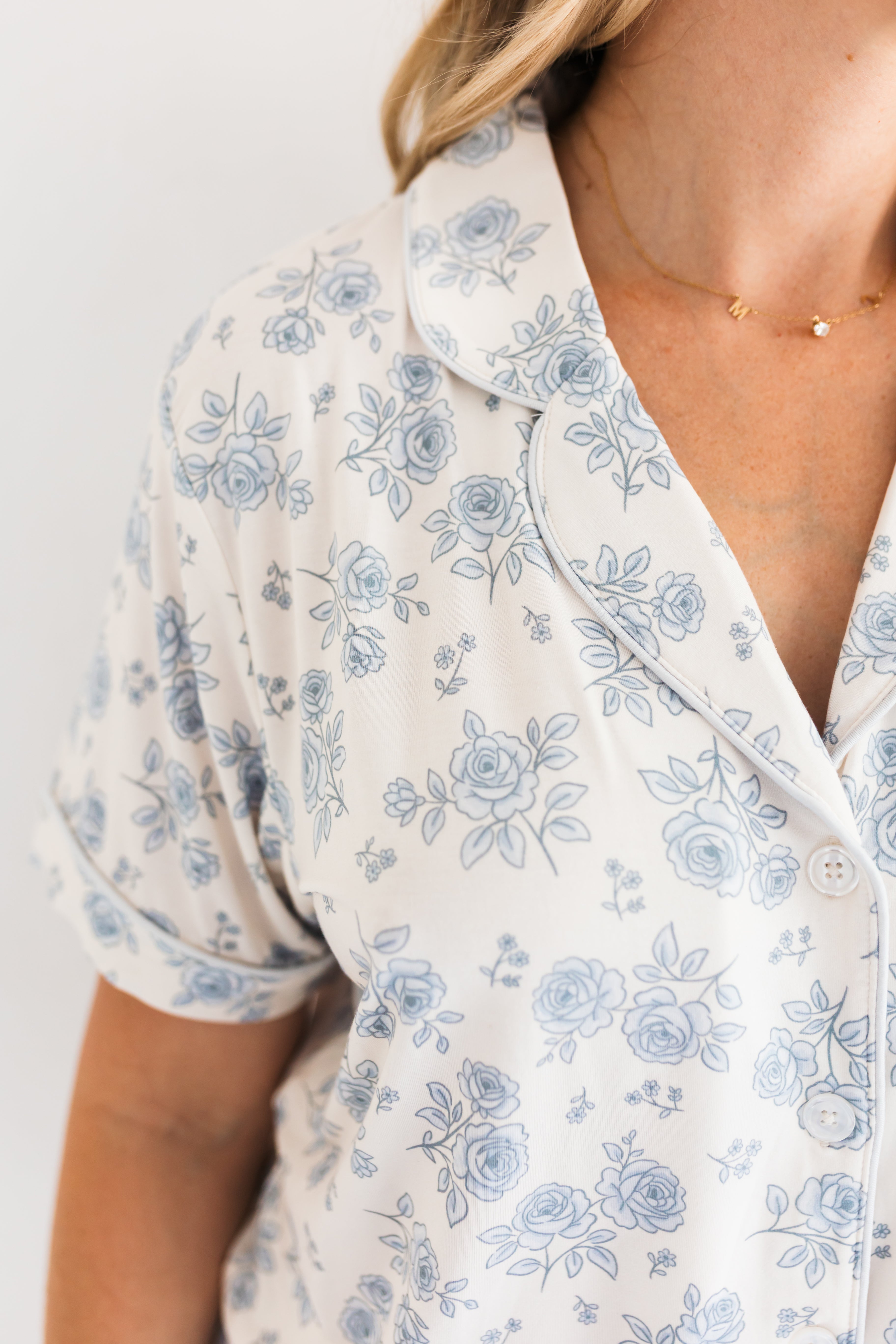 Blue Rose Garden Women's Short Set