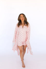 Blush Polka Dot Women's Robe