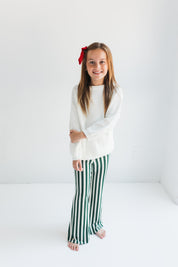 Green Stripe Flare Pant