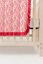 Pink Fur-Ever Valentine Ruffle Blanket
