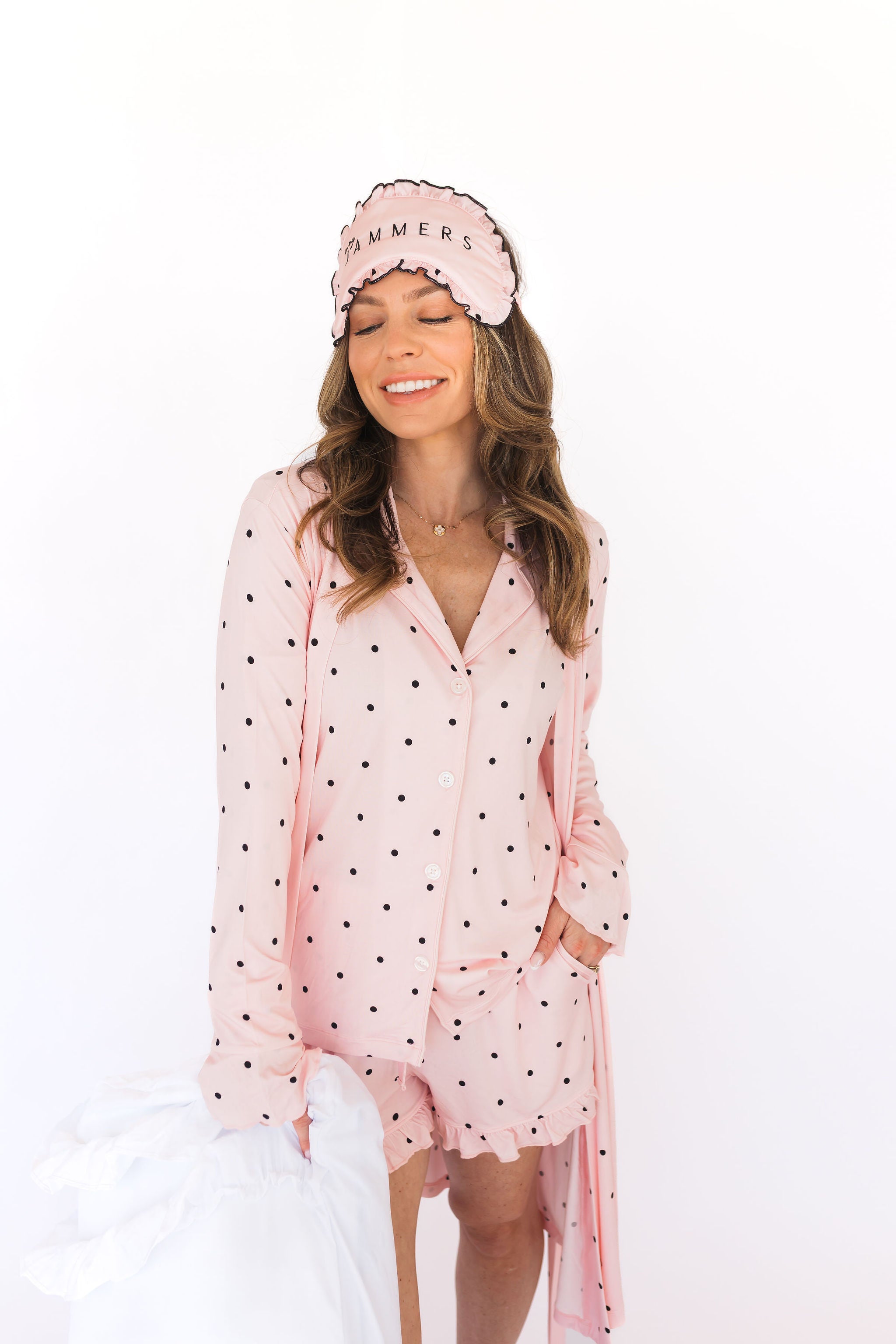 Blush Polka Dot Sleep Mask